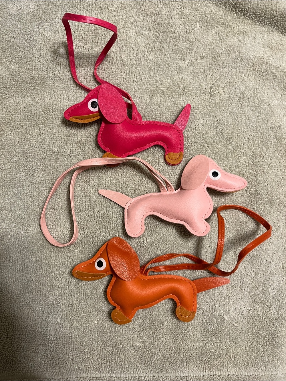 New Pink Dog Dachshund Faux Leather Purse Bag Charm